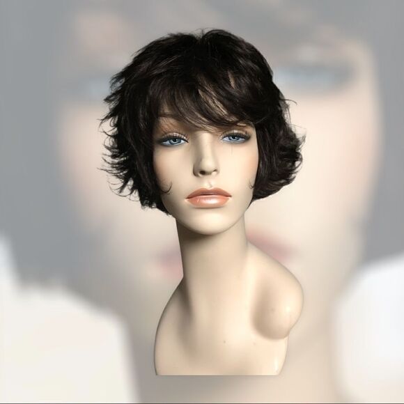 Hair Designer Wig, Short Shag Lace Top, Synthetic - Picture 3 of 10